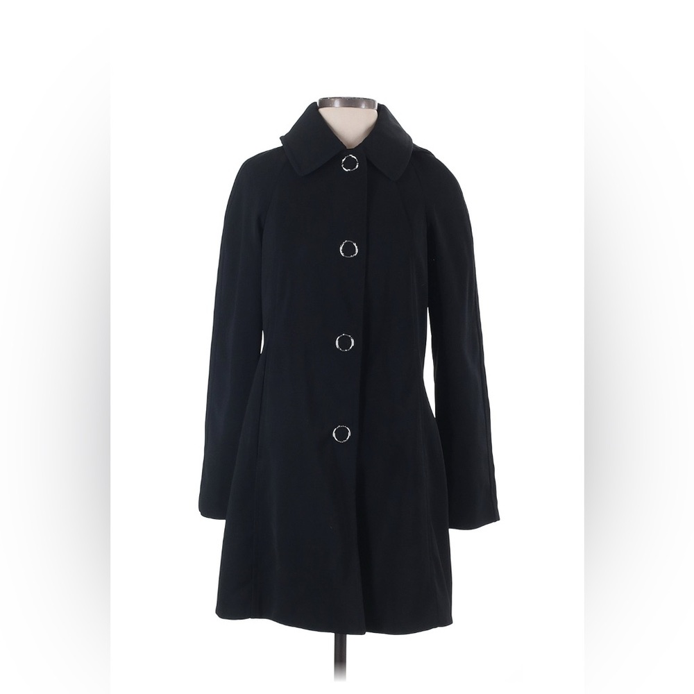 London Fog black hooded raincoat